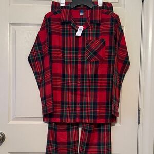 Old Navy Christmas Red Plaid Kids Pajama Set